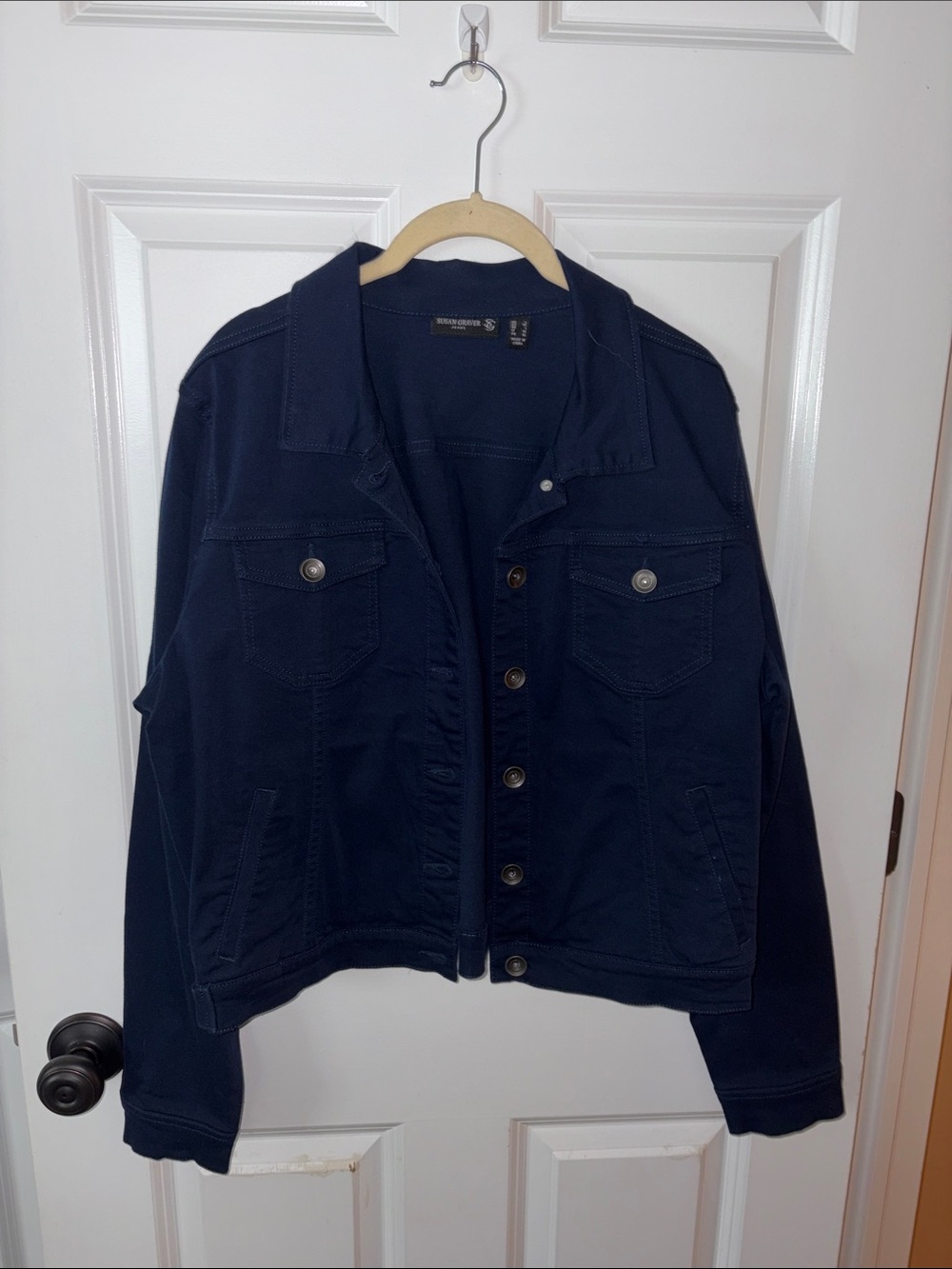 Sonoma Navy Button-Front Jean Jacket